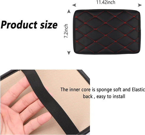 Comfortable PU Leather Car Armrest Cushion for Elbows and Forearms Pressure Relief,Fully Protected Armrest Seat Box of Cars,Trucks,SUVs,Universal ...
