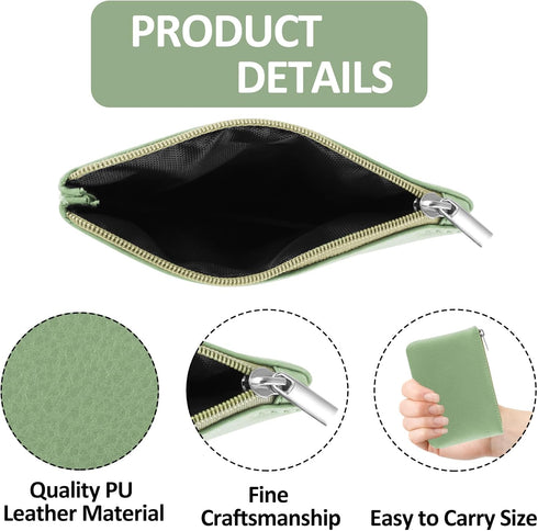 simarro Coin Purse, Vegan Leather Lychee Pattern Zipper Change Purse Portable Coin Wallet Mini Change Holder for Women Coin Pocket for Women Credi...