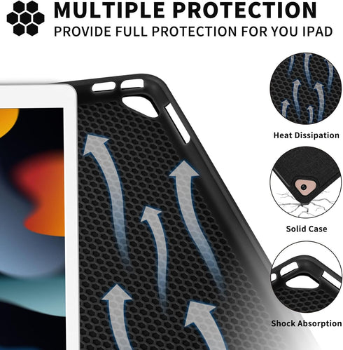 KBCASE Keyboard Case for iPad 9th/8th/7th Generation 2021/2020/2019, Compatible with iPad Air 3/Pro 10.5, Detachable Bluetooth Keyboard Case with ...