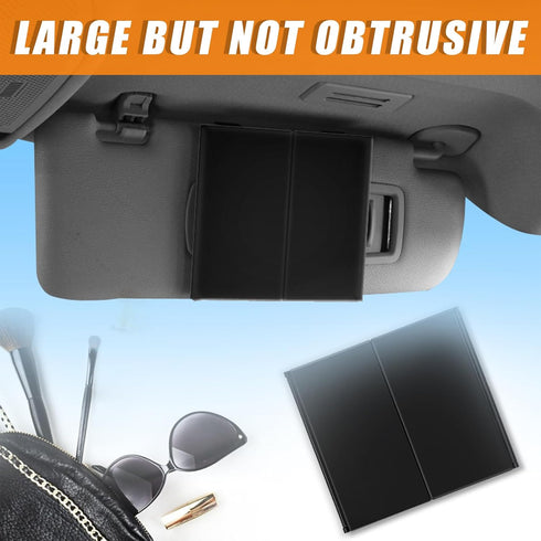 Car Rear View Mirror, Foldable Car Sun Visor Vanity Makeup Cosmetic Mirror, Tri Fold Auto Sun-shading Travel Mirror, Universal Car Rear View Mirro...