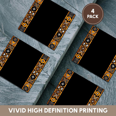 3dRose Brown and Black African Pattern-Art of Africa Inspired by Zulu Beadwork Geometric Designs-Ceramic Tile Coasters, Set of 4 (CST_76556_3)...
