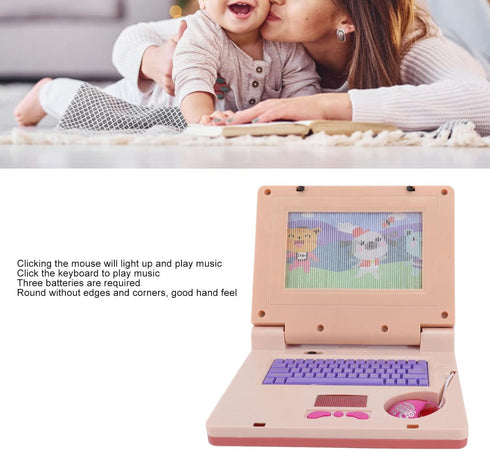RiToEasysports Kids Learning Laptop, Plastic High Simulation Educational Toddler Learning Computer Toy with Mouse ( Retractable Mouse) Electronic ...