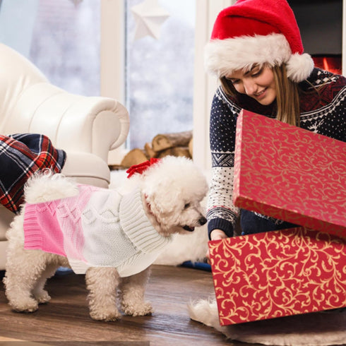 ASENKU Warm Dog Sweater for Small Medium Dogs,Pet Sweaters for Fall Winter Dog Clothing,Thicked Pullover Puppy Cat Turtleneck Sweater for Doggie C...
