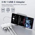 USB C to USB Adapter, 3 in 1 USB C to USB A OTG Adapter with 3.5mm Headphone Audio Jack and Fast Charging Port, USB-C Splitter Compatible with Mos...