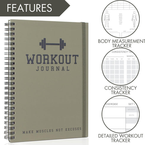 The Ultimate Fitness Journal for Tracking and Crushing Your Gym Goals - Detailed Workout Planner & Log Book For Men and Women - Great Gym Accessor...