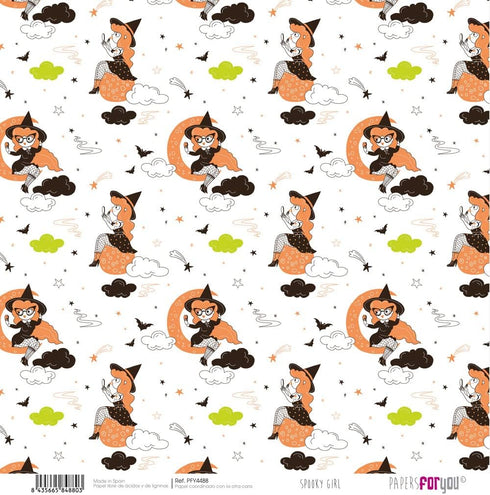 Papers For You - Scrapbooking and Craft Paper Kit | "Spooky Girl" Collection | Includes 10 Double Sided Papers with Different Designs | Size 12" x...