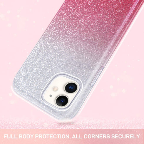 MILPROX Case Compatible for iPhone 11, Bling Sparkly Glitter Luxury Shiny Sparker Shell, Protective 3 Layer Hybrid Anti-Slick Slim Soft Cover for ...