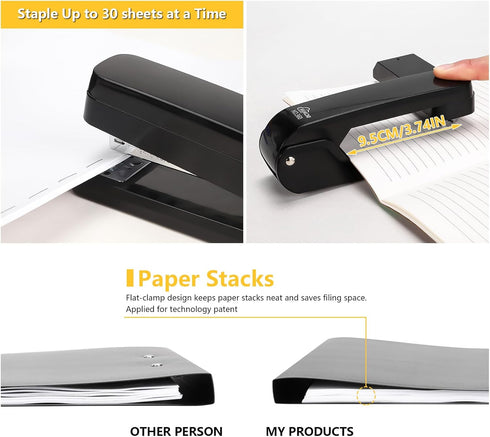 Stapler for Desk with Staples,30 Sheet Capacity 360 Degree Rotate Stapler Incorporate Standard Staples,Staple,Remover Set for Booklets Classroom D...