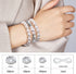 TOAOB 200pcs Rondelle Spacer Beads 6mm 8mm 10mm Round Crystal Czech Loose Spacer Beads Silver Rhinestone Charms Beads with Elastic String for DIY ...