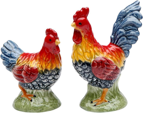 Appletree Design Barn Yard Rooster Salt and Pepper Set, 2-1/2-Inch, 2-Inch...