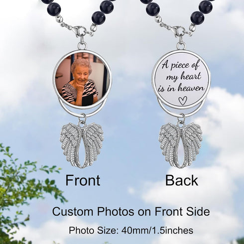 Memorial Car Charm Sympathy Gifts for Loss of Loved one, Keep Making Her Proud Ornament Hanging Rear View Mirror Accessories Grief Bereavement Sym...