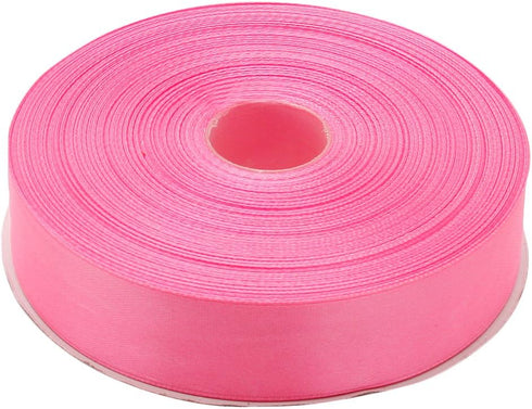 1 Inch x 50 Yards Pink Double Face Solid Satin Ribbon Roll | Double Face Solid Satin Ribbon Roll | 50 Yards Pink Satin for Gift Wrapping, Hair, We...