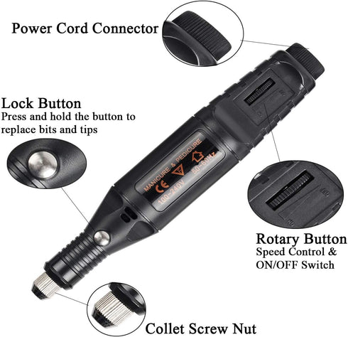 108 Pcs Engraving Tool Kit, Multi-Functional Electric Corded Micro Engraver Etching Pen DIY Rotary Tool for Jewelry Glass Wood Ceramic Metal Plast...