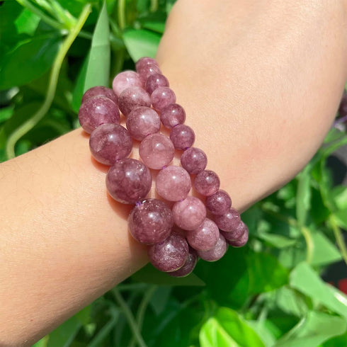 Yochus 10mm Lepidolite Round Loose Beads Natural Stone Beads for Jewelry Making...