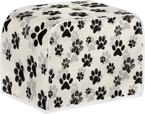 Dog Paw Toaster Covers 4 Slice Small Kitchen Appliance Anti Dust Cover, Bread Maker Dust Cover for Most Standard Toasters Oven...
