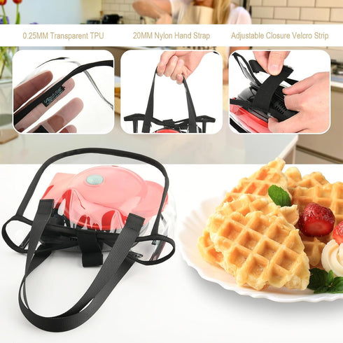 Beautyflier Carrying Bag Compatible with DASH Mini Waffle Maker 4 Inch, Storage Bag for Mini Waffle Maker, Portable Clear Organizer Bag for Who Lo...