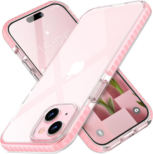 MATEPROX Compatible with iPhone 15 Plus Case, Clear Thin Slim Crystal Transparent Cover Shockproof Bumper Case for iPhone 15 Plus 6.7" 2023-Pink.....