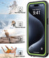 for iPhone 15 Pro Max Case Waterproof 6.1'', Full Protective Dustproof Shockproof Phone Case with Screen Protector for Apple iPhone 15 Pro Max (Gr...