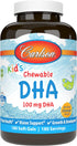Carlson - Kid's Chewable DHA, 100 mg DHA, Brain Health, Vision Function, Growth & Development, Orange, 180 Chewable Softgels...