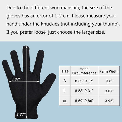 5 Pairs Archival Photo Gloves, Black Medium Work Gloves For Handling Art Working Photography Men & Womens Cloth Gloves Liners Bulk for Handling Je...