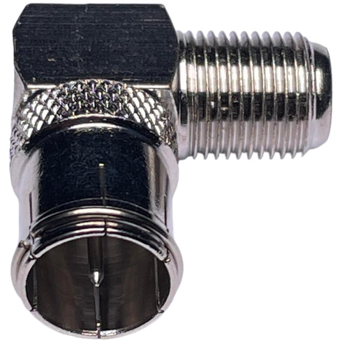 CESS Right Angle Coax F-Jack to F-Quick Push On Plug, Male/Female Adapter - Support Comcast, Time Warner, Cox Communications, Charter Communicatio...