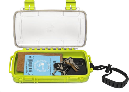geckobrands Waterproof Dry Box Storage Case, Medium, Neon Green - Watertight & Airtight Dry Box for Phone, Wallet...