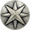 Bezelry 10 Pieces Asterisk Metal Shank Buttons. 20mm (3/4 inch) (Antique Silver)...