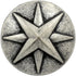 Bezelry 10 Pieces Asterisk Metal Shank Buttons. 20mm (3/4 inch) (Antique Silver)...