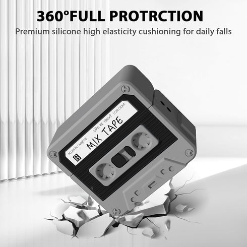 MOFREE for AirPods 3rd Generation Case Cover with Cleaner Kit, Cassette Tape Design Soft Silicone Shock-Absorbing Protective Cover for Apple AirPo...