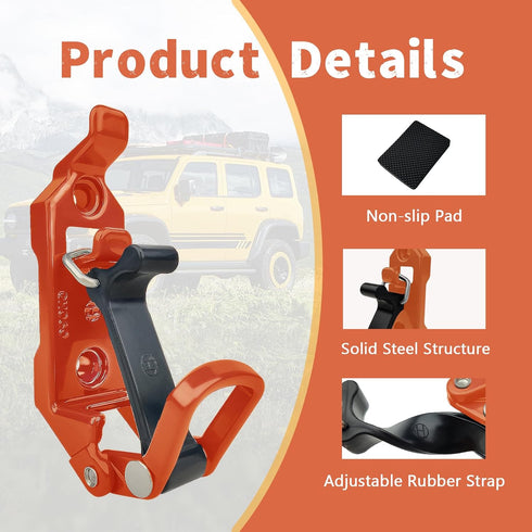 2 PCS Shovel Rack- Perfect Overlanding Gear and Off-Road Accessory for Trucks- Securely Mounts on Roof Rack- Tool Holder,Rubber Clamp Grip Mount K...