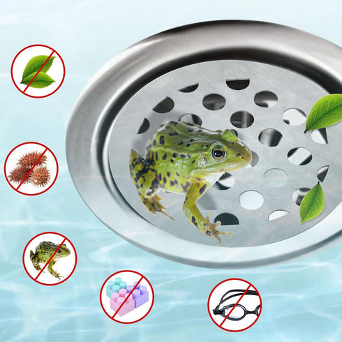 Stainless Steel Grate, Leaves Animals into Pump Tube & Filter Protect Pool Equipment...