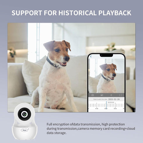 WiFi Security Home Camera?Baby Monitor Wireless IP Camera with Night Vision Two Way Audio Cloud Storage? Supports 5G WiFi?up to 128GB?White? indoo...