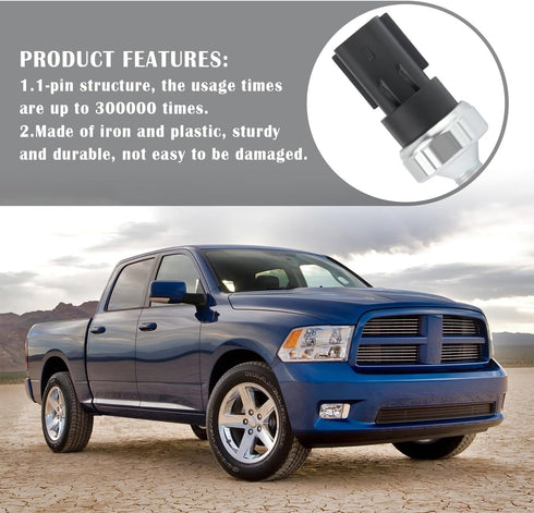 PS404 Engine Oil Pressure Switch Replacement OEM#4868672AA,5149097AA,Oil Pressure Sensor Compatible with Dodge Jeep Chrysler Ram Mitsubishi,Standa...