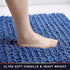 Walensee Bathroom Rug Non Slip Bath Mat (24x17 Inch Dark Blue) Water Absorbent Super Soft Shaggy Chenille Machine Washable Dry Extra Thick Perfect...