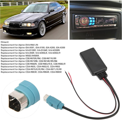 Bluetooth Alpine Cde,Alpine Adapter Ainet Bluetooth,In Car Audio Visual Equipment,Car Bluetooth Module AUXIN Cable Wireless Audio Adapter Replacem...