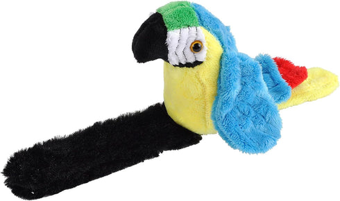 Wild Republic Perching Parrot, Blue and Yellow Macaw, Snap Bracelet, Records and Replays, 9 Inches, Gift for Kids, Plush Toy, Fill is Spun Recycle...