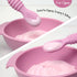 PrimaStella Unbreakable Silicone Non-Slip Bowl and Chew Spoon Set for Babies and Toddlers (Purple)...