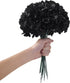 10pcs Hydrangea Silk Flowers Heads with Stems Artificial Hydrangea Flowers for Wedding Home Party Baby Shower Decor (Black)...