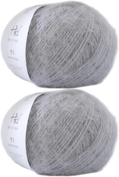 Snowbaby Wool Acrylic Blend Long Pile Yarn,(Worsted) Warm and Luxurious Fuzzy Yarn for Knitting and Crocheting DIY Hats Scarves Sweaters, 2 * 3.52...