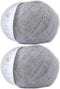 Snowbaby Wool Acrylic Blend Long Pile Yarn,(Worsted) Warm and Luxurious Fuzzy Yarn for Knitting and Crocheting DIY Hats Scarves Sweaters, 2 * 3.52...