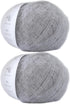 Snowbaby Wool Acrylic Blend Long Pile Yarn,(Worsted) Warm and Luxurious Fuzzy Yarn for Knitting and Crocheting DIY Hats Scarves Sweaters, 2 * 3.52...