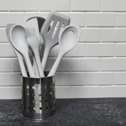 Chef Craft Premium Silicone Cooking Ladle, 11.25 inch, Gray...