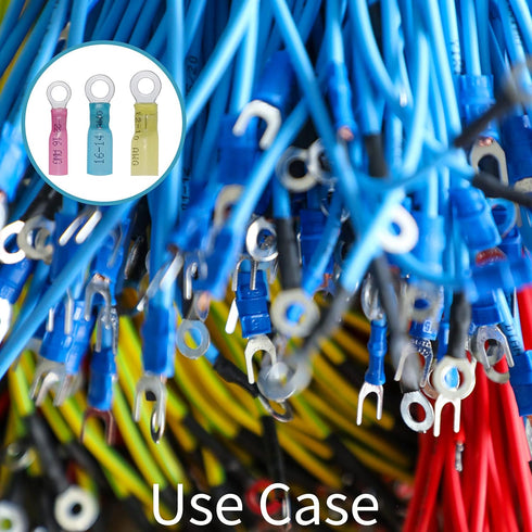 120 Pcs 10#, 22-16 16-14 12-10 AWG Heat Shrink Ring Wire Connector Terminals Kit, Electrical Connectors - - Automotive Marine Ring Connectors...