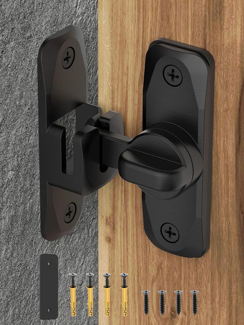 90/180 Degree Flip Barn Door Lock, Protect Privacy - Security Door Latch, Small Gate Latches Hardware for Barn, Garden, Bathroom, Cabinet, Window,...