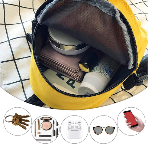 FuninCrea Canvas Messenger Bag, Cute and Fashion Canvas Shoulder Bag Crossbody Phone Bag With Zipper...