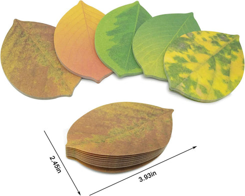 Cute Tree Leaf Sticky Notes/Paper Memo Self-Adhesive Notes, 3.93" x 2.45" 10 Pads/Pack, 25 Sheets/Pad (5 Colors)...