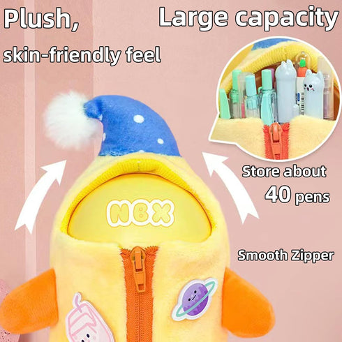 Cute Pencil Pen Holder, Plush Pencil Case, Standing Animal Shape, Desk Organizers and Accessories, Desktop Storage Stationery Supplies for School,...