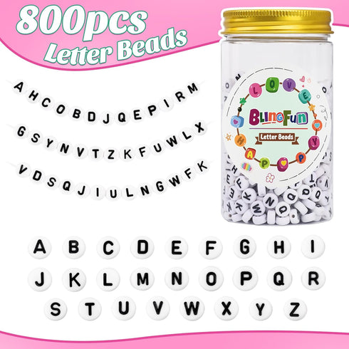 800pcs Letter Beads for Bracelets kit?A-Z 26 Styles Alphabet Beads for Jewelry Making Bracelets Necklaces Key Chains...