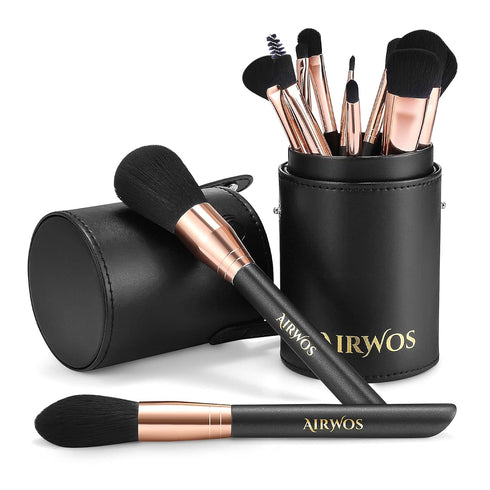 AIRWOS® Makeup Brushes Set Professional 14Pcs Makeup Brushes Pearl Flash Handles Premium Synthetic Foundation Face Powder Brush Blending Eyeshadow...