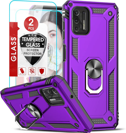LeYi for Moto G Stylus Phone Case 2021, Moto G Stylus Case with 2 Tempered Glass Screen Protector, Military Grade Phone Case with Kickstand for Mo...